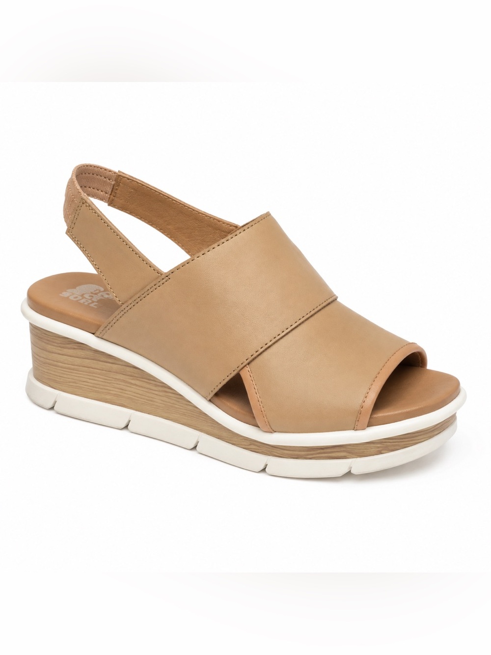 Sorel Cameron Flatform Slingback Tan Leather Sandals 8.5